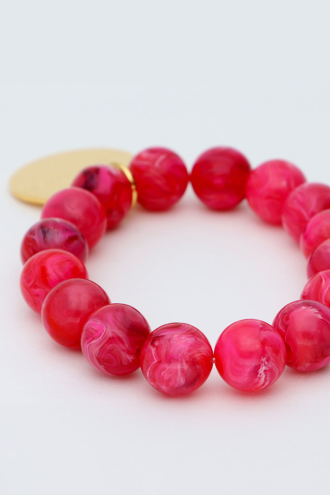 Mini Beads Flex Bracelet in Raspberry Marble
