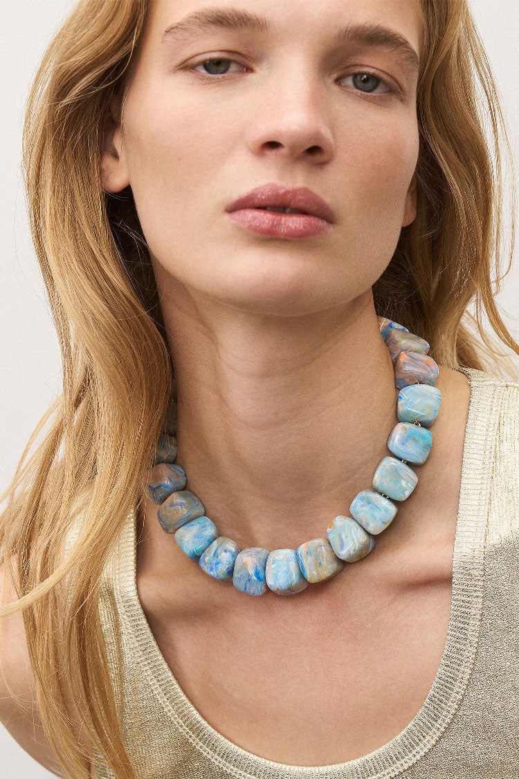 Small Organic Shaped Necklace in Sea Wave