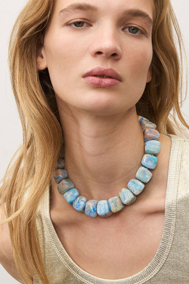Small Organic Shaped Necklace in Sea Wave