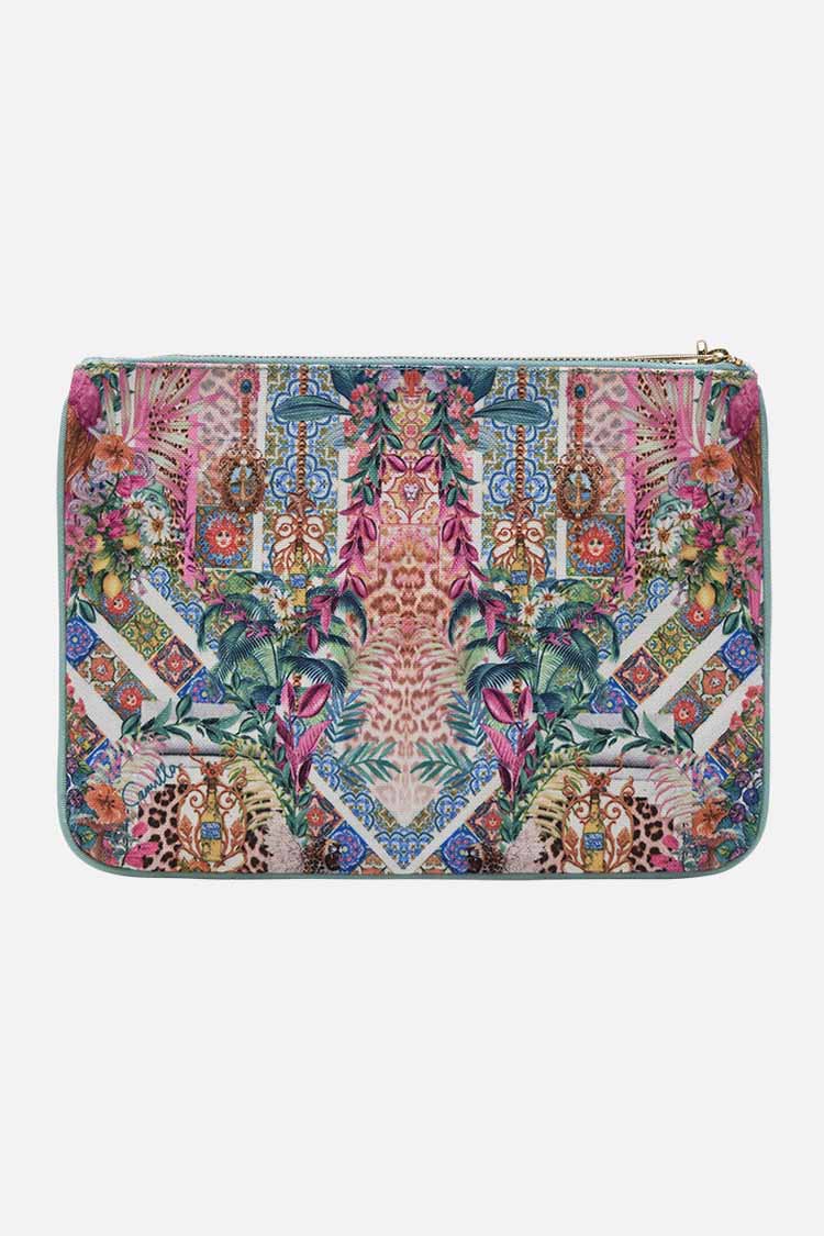 Small Canvas Clutch in Flowers Of Neptune