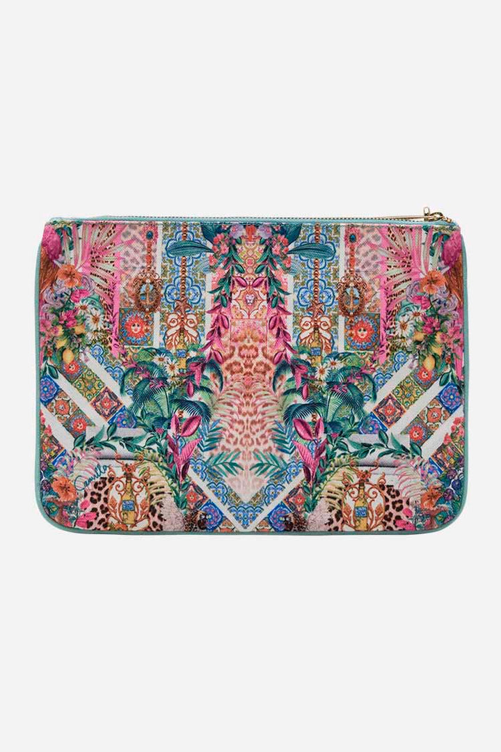 Small Canvas Clutch in Flowers Of Neptune