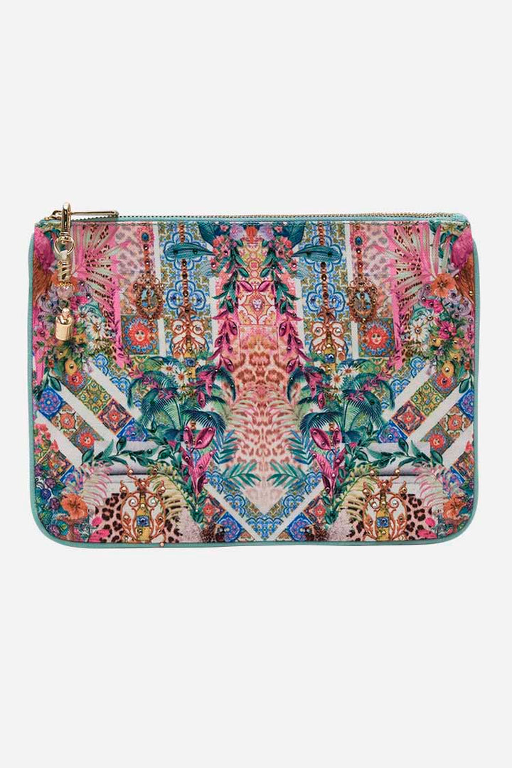 Small Canvas Clutch in Flowers Of Neptune