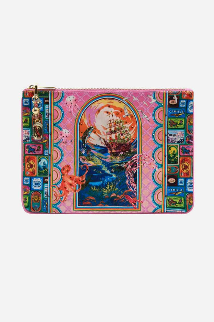 Small Canvas Clutch in Salty Splendour