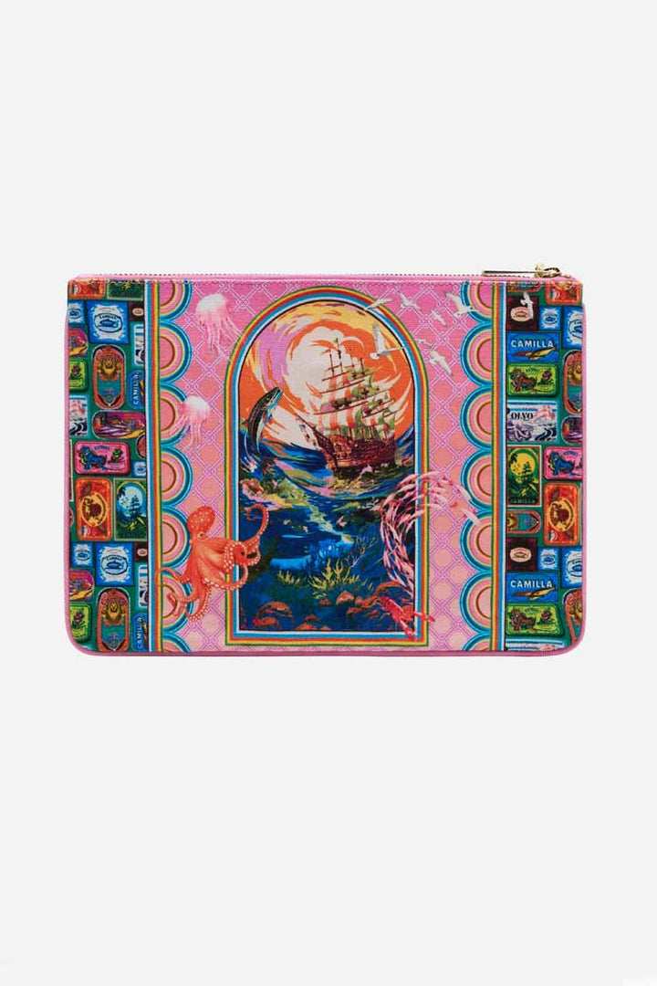 Small Canvas Clutch in Salty Splendour