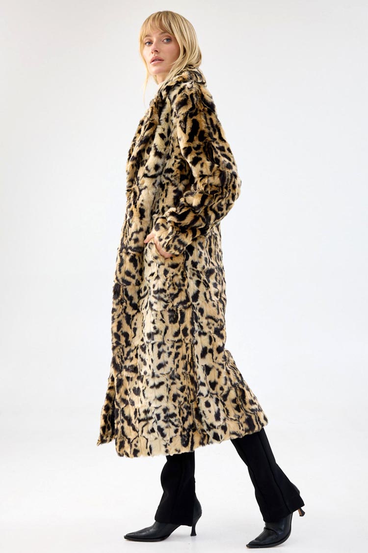 The Long Song Coat in Light Leopard