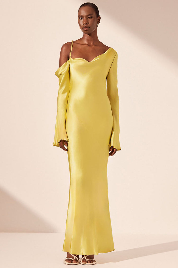 Sofia Asymmetrical LS Maxi Dress | FINAL SALE