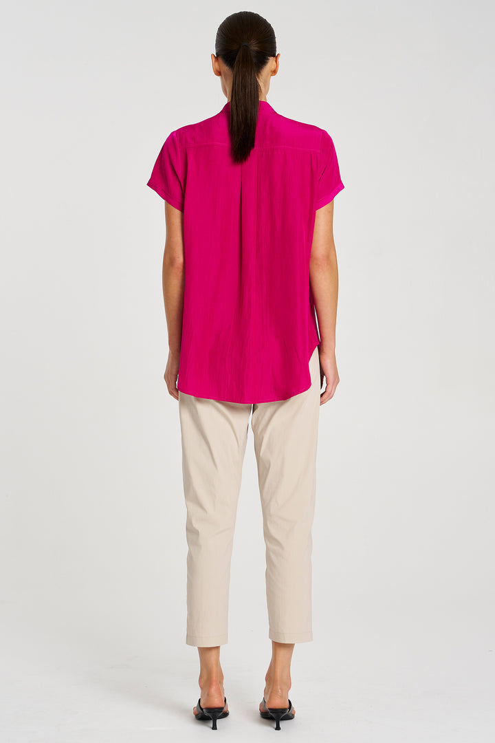Soft Stand Shirt in Magenta