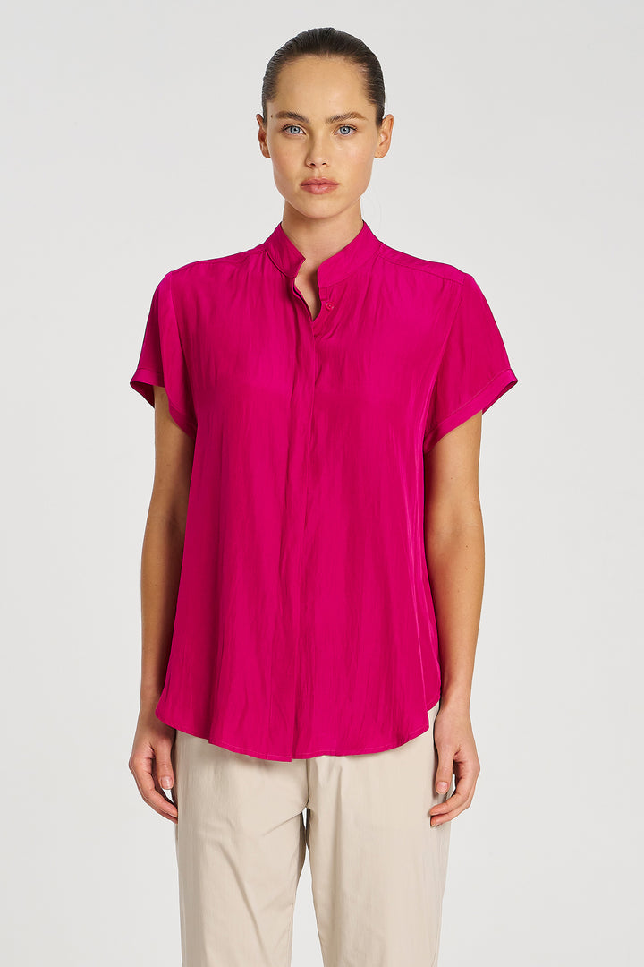 Soft Stand Shirt in Magenta