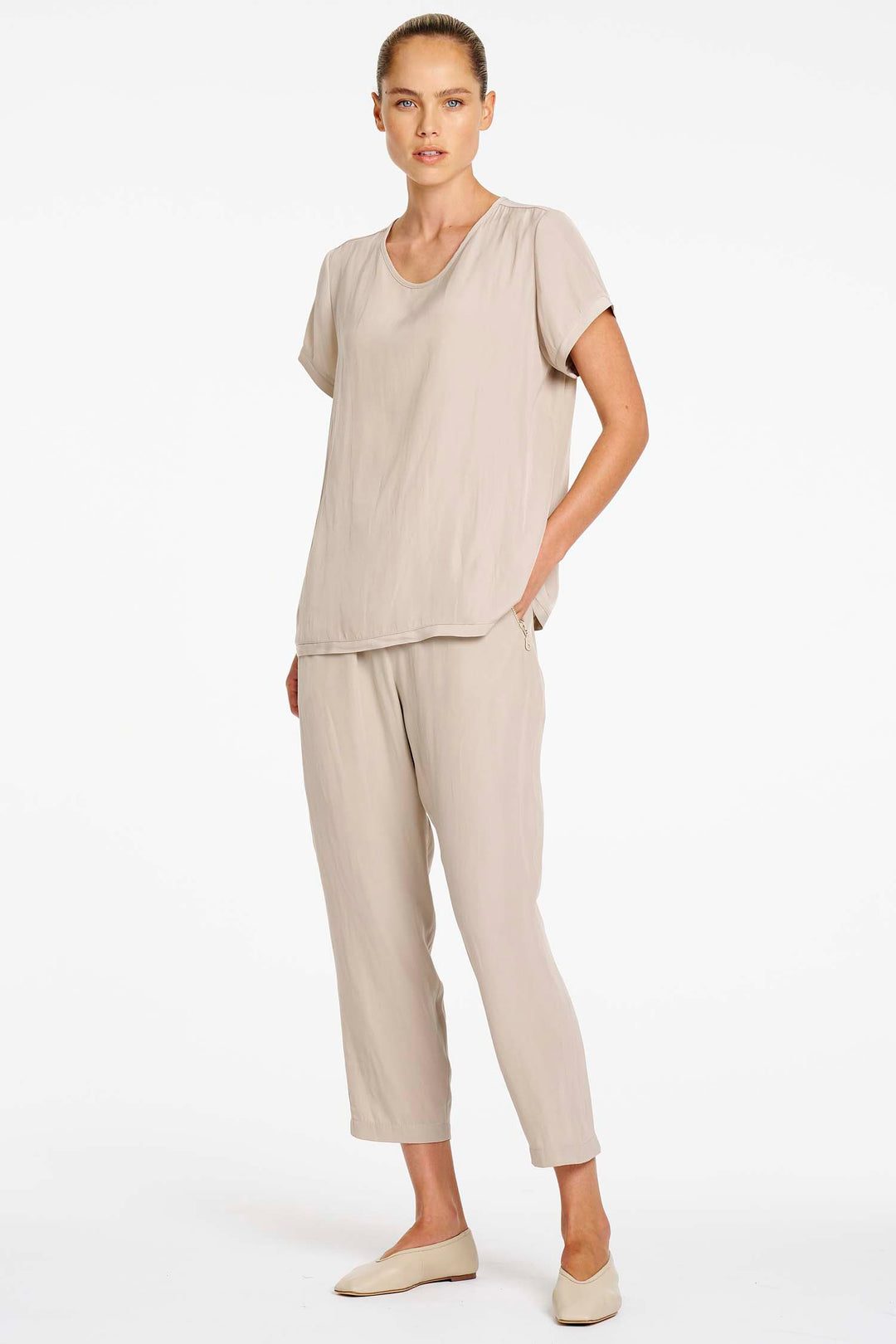 Soft Zip Pant in Hay