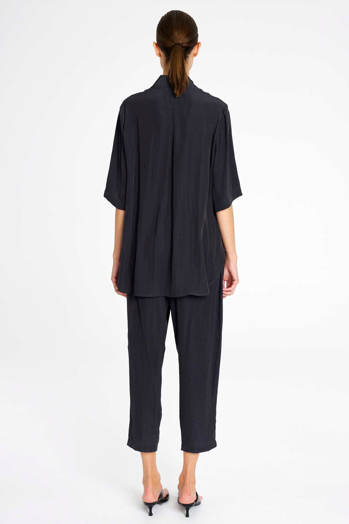 Soft Zip Pant in Navy