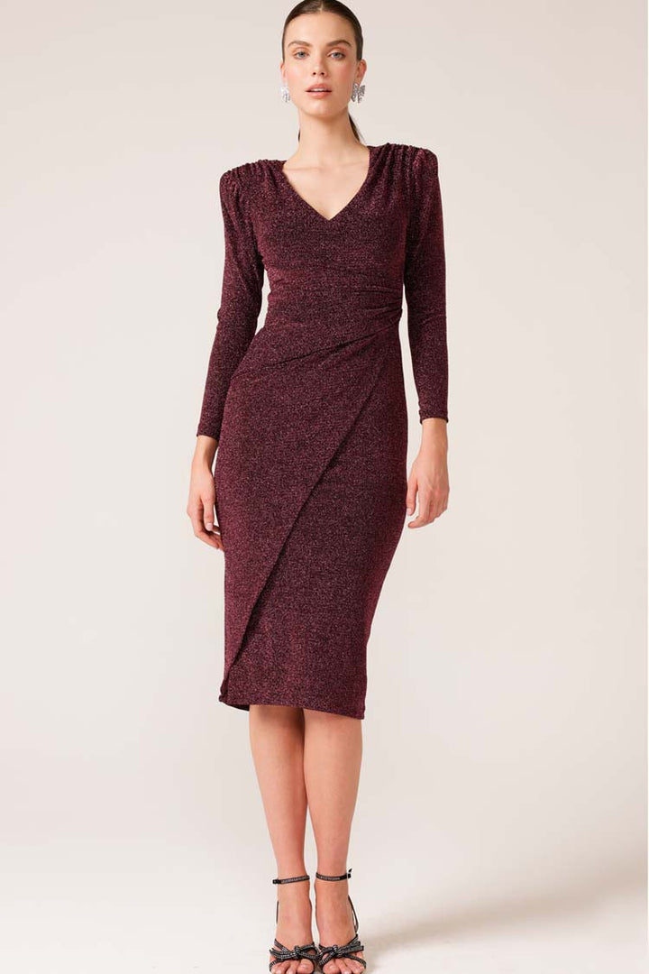 Soiree Sparkle Dress in Dark Rose
