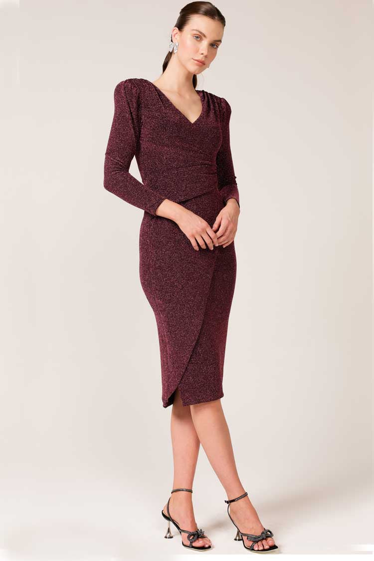 Soiree Sparkle Dress in Dark Rose