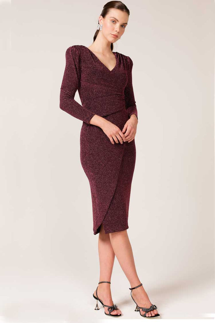 Soiree Sparkle Dress in Dark Rose