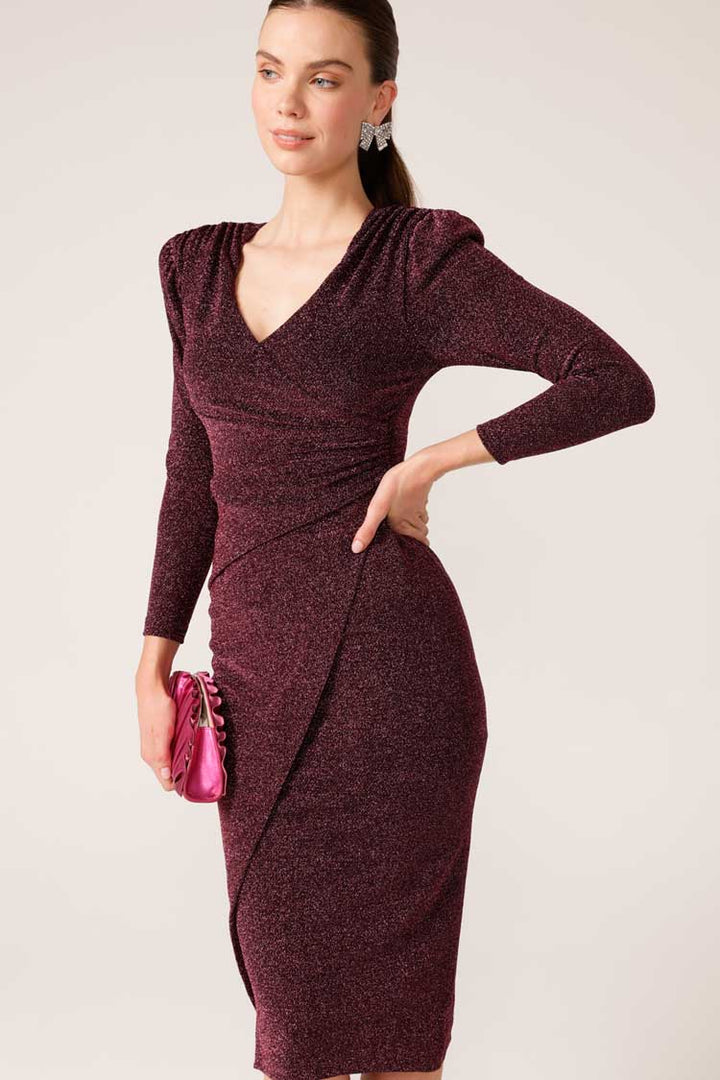 Soiree Sparkle Dress in Dark Rose
