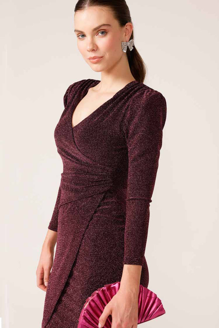 Soiree Sparkle Dress in Dark Rose