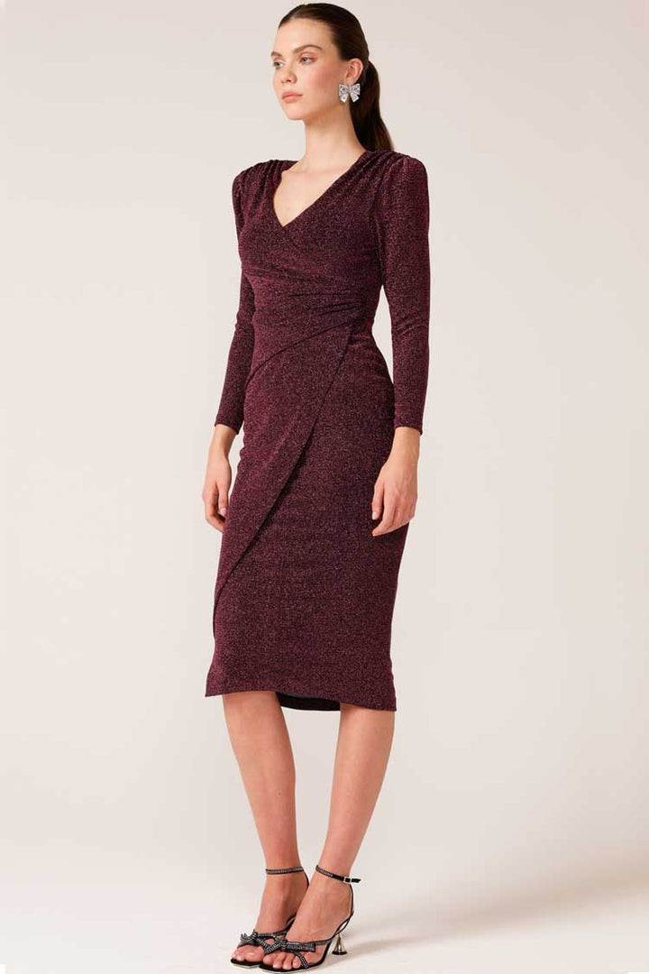 Soiree Sparkle Dress in Dark Rose