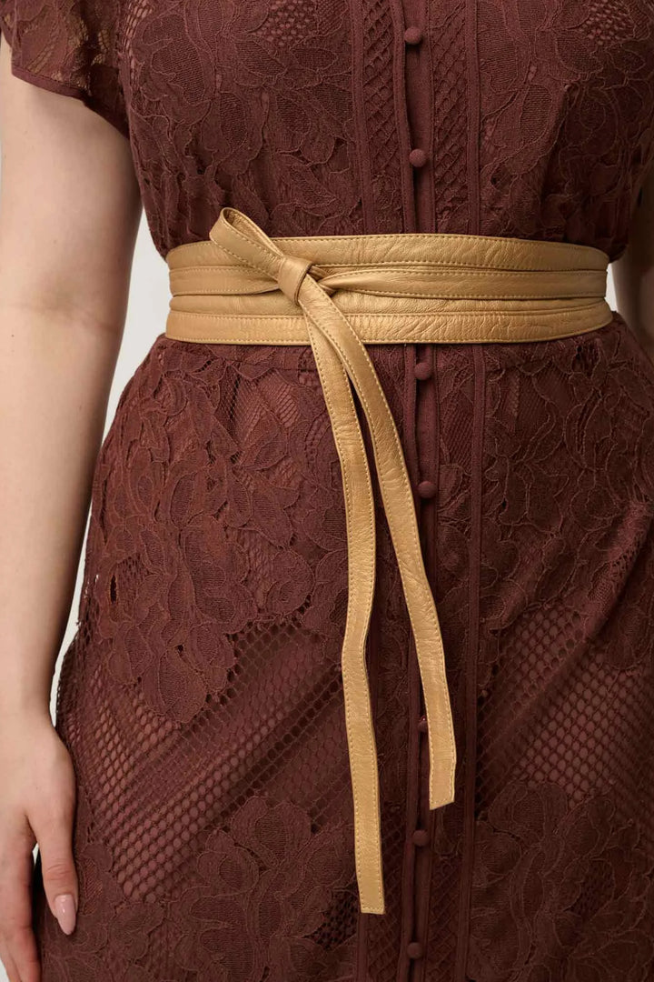 Solene Placement Lace Dress in Rosewood