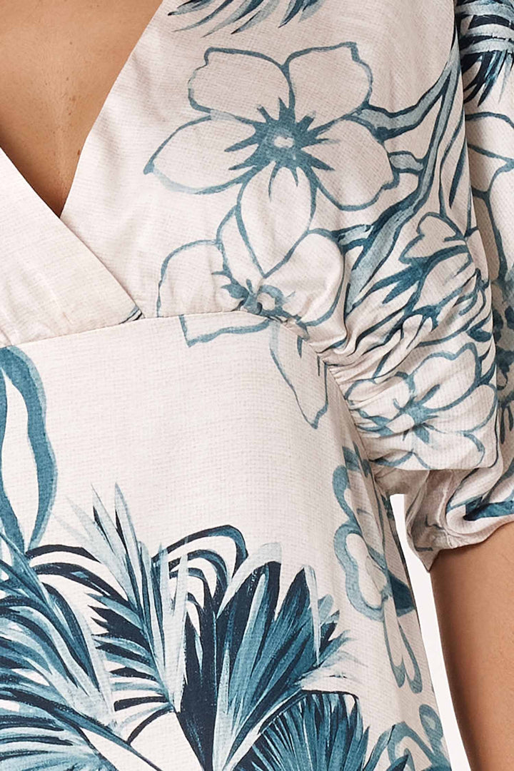 Solstice Palm Midi Dress in Palm