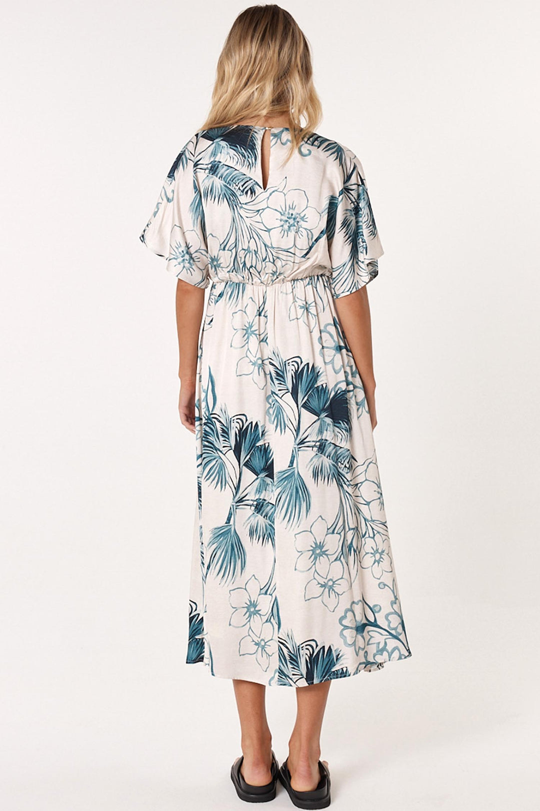 Solstice Palm Midi Dress in Palm