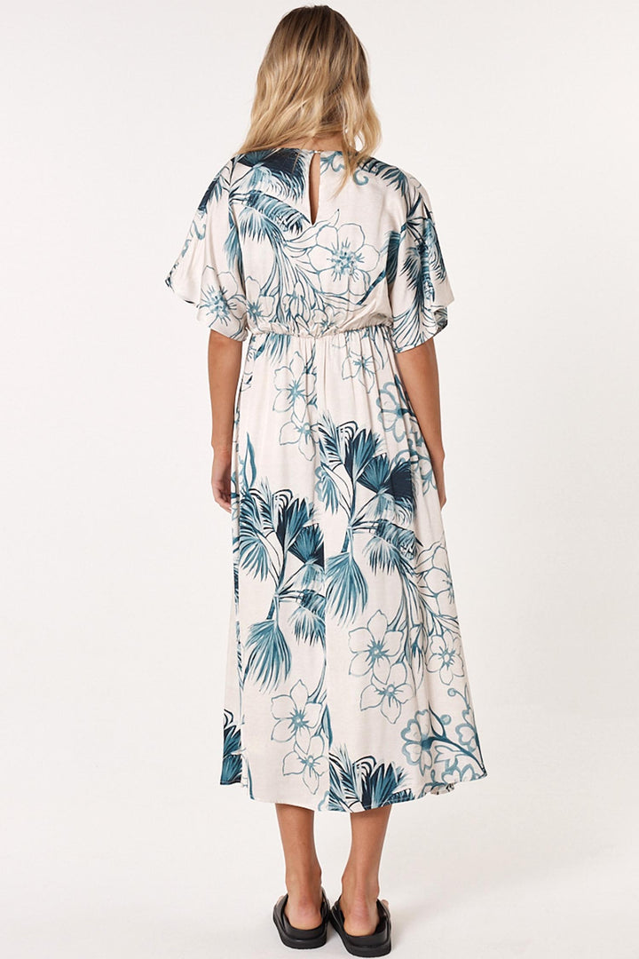 Solstice Palm Midi Dress in Palm