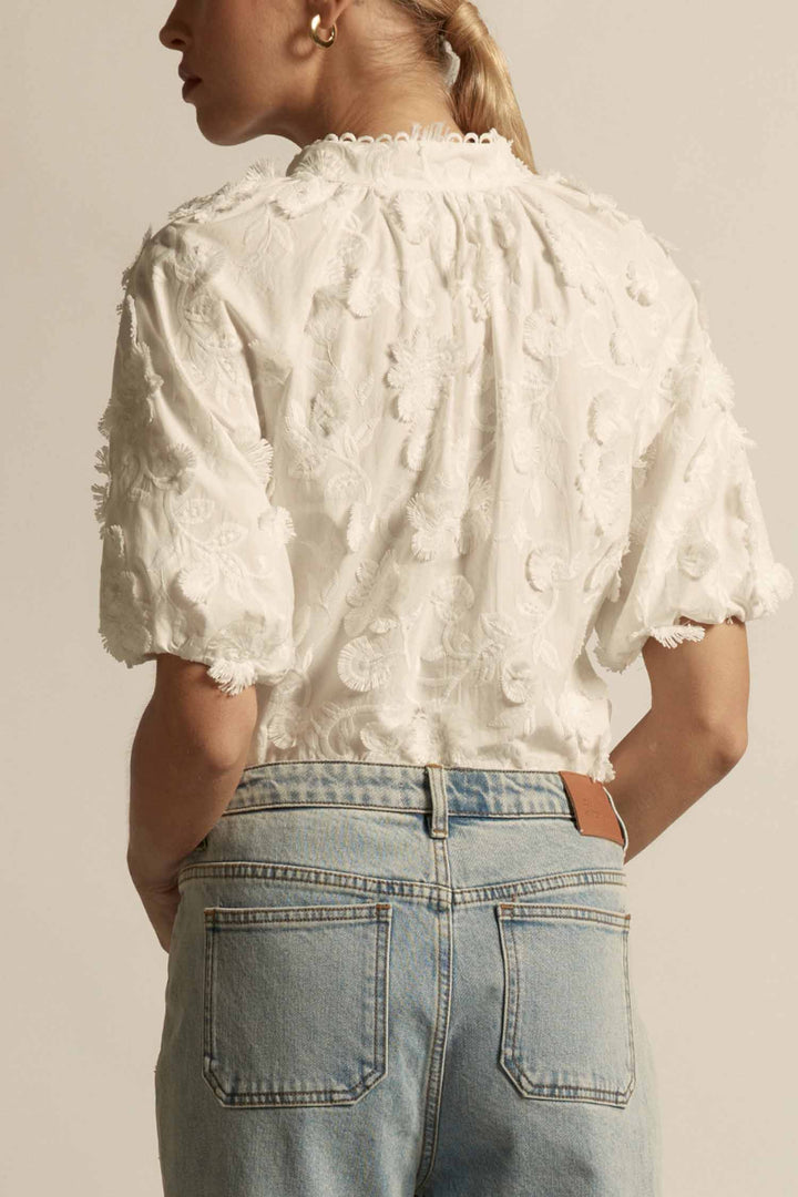 Solstice Top in Porcelain Broderie
