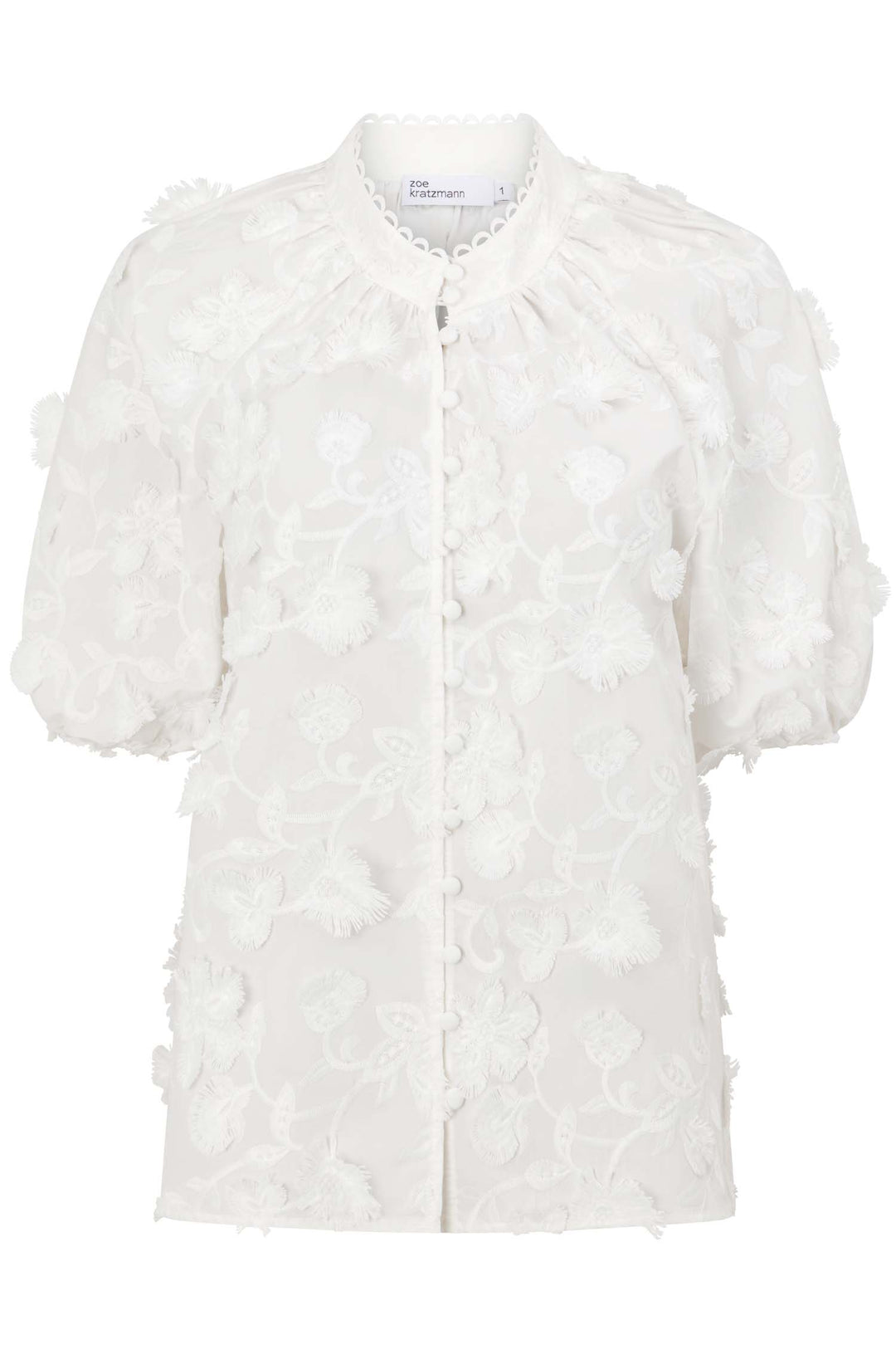 Solstice Top in Porcelain Broderie