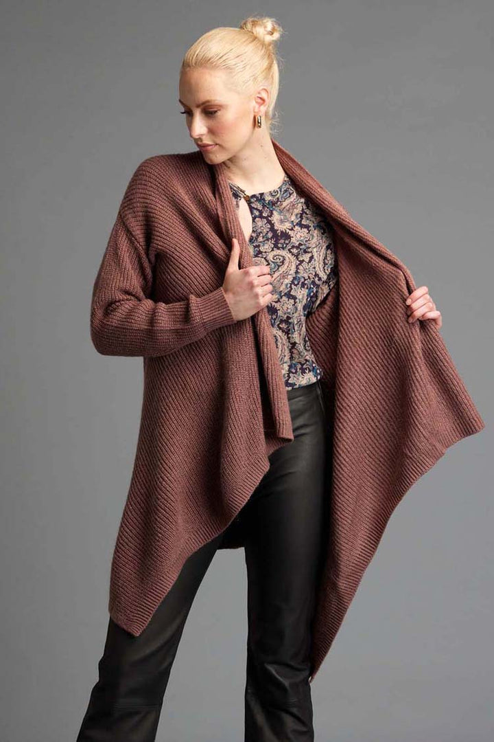 Someday Waterfall Knit Cardi in Rose