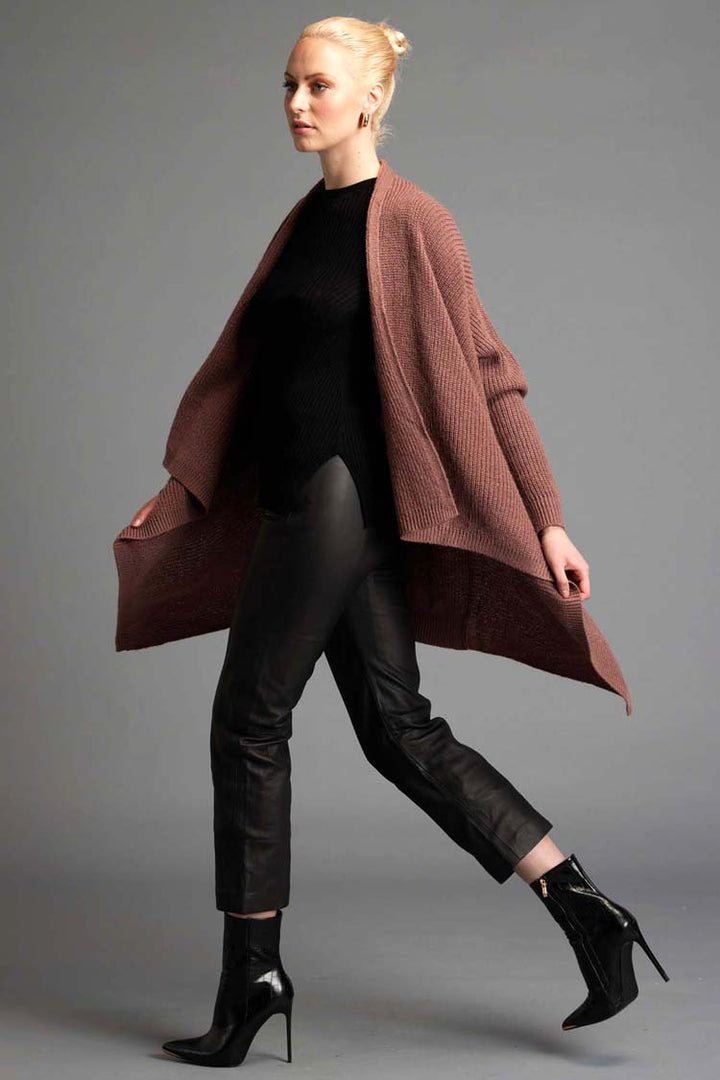 Someday Waterfall Knit Cardi in Rose