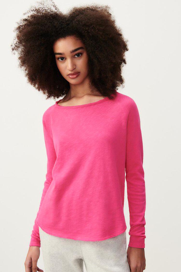 Sonoma B-neck LS T-shirt in Raspberry