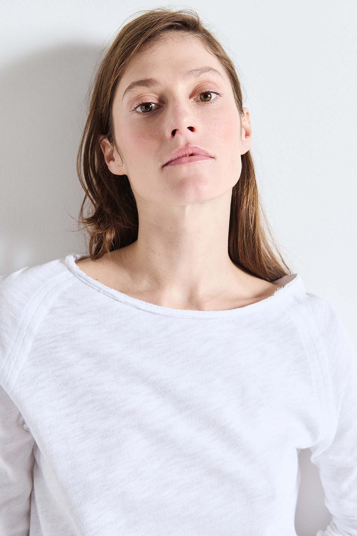 Sonoma B-neck LS T-shirt in White