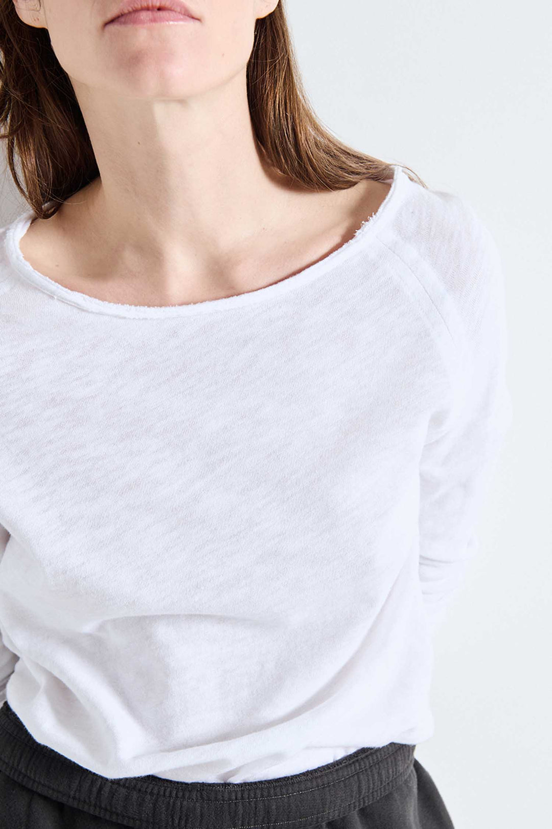 Sonoma B-neck LS T-shirt in White