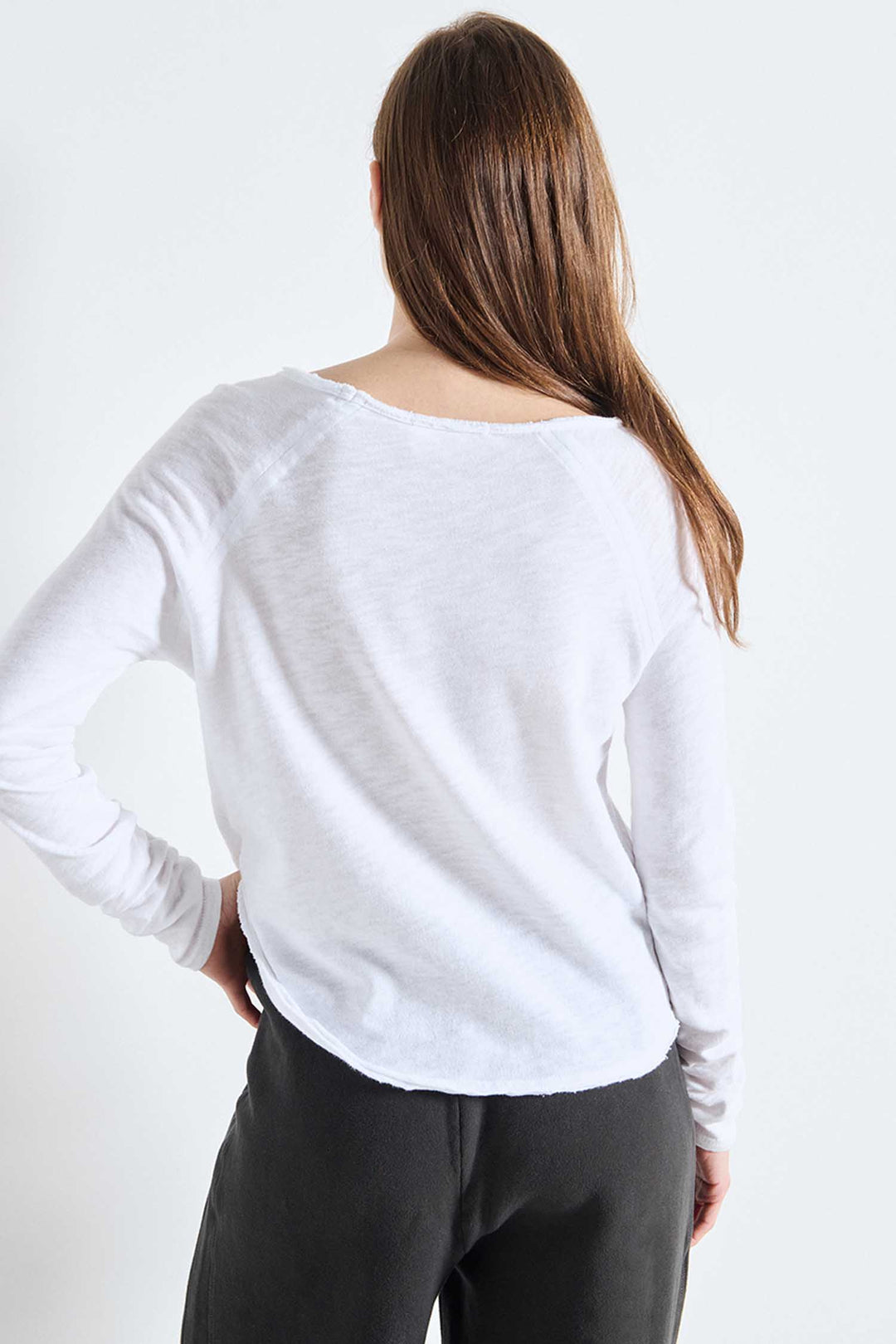 Sonoma B-neck LS T-shirt in White