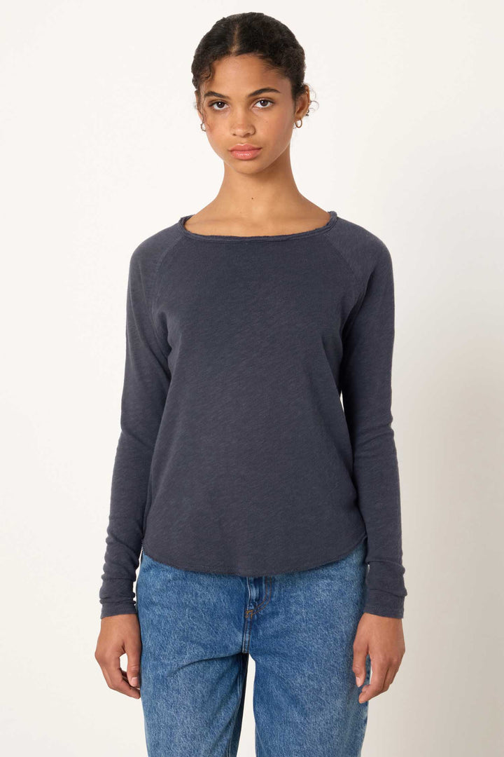 Sonoma B-Neck L/S Tee in Vintage Navy Blue