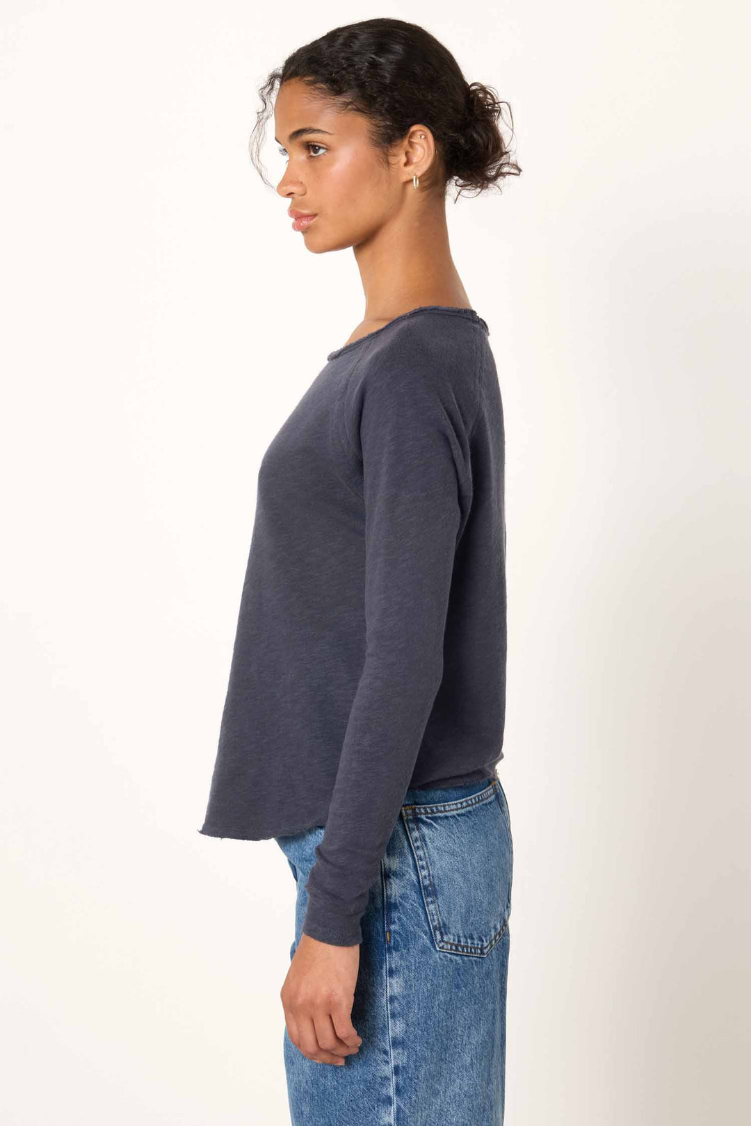 Sonoma B-Neck L/S Tee in Vintage Navy Blue