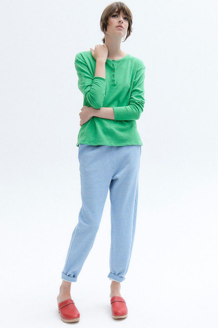 Sonoma Henley Neck LS T-shirt  in Menthol