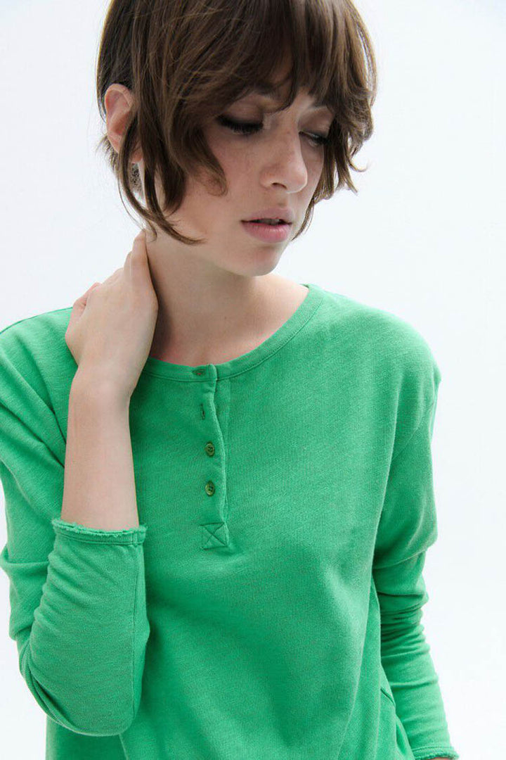 Sonoma Henley Neck LS T-shirt  in Menthol