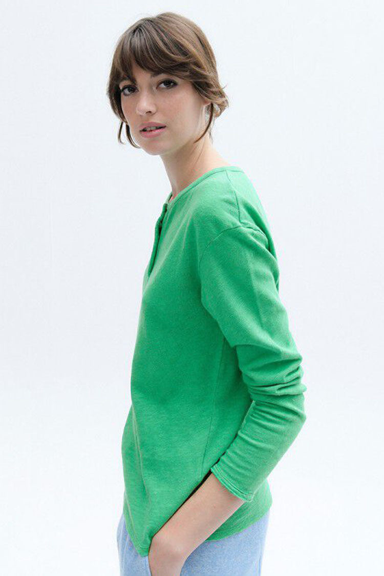 Sonoma Henley Neck LS T-shirt  in Menthol