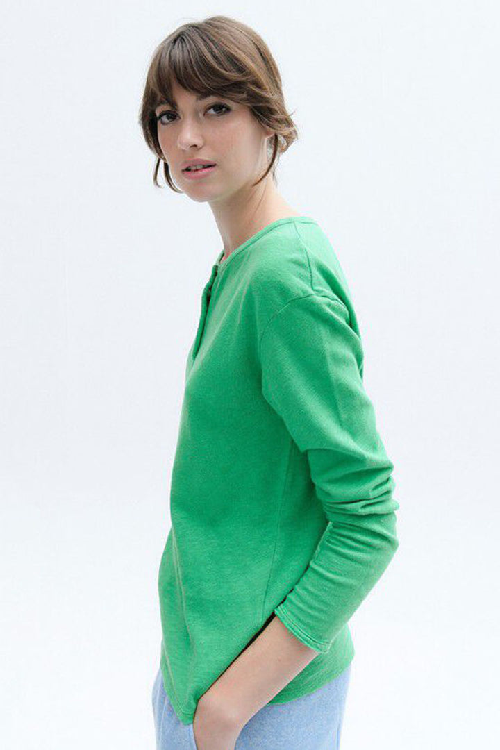Sonoma Henley Neck LS T-shirt  in Menthol