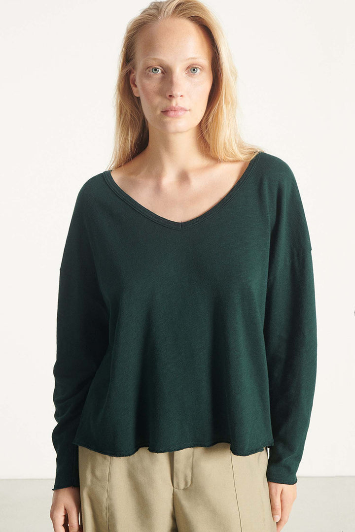 Sonoma V-neck LS T-Shirt in Vintage Cypress