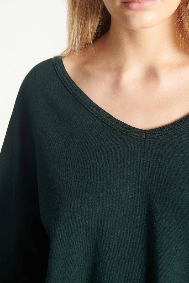 Sonoma V-neck LS T-Shirt in Vintage Cypress