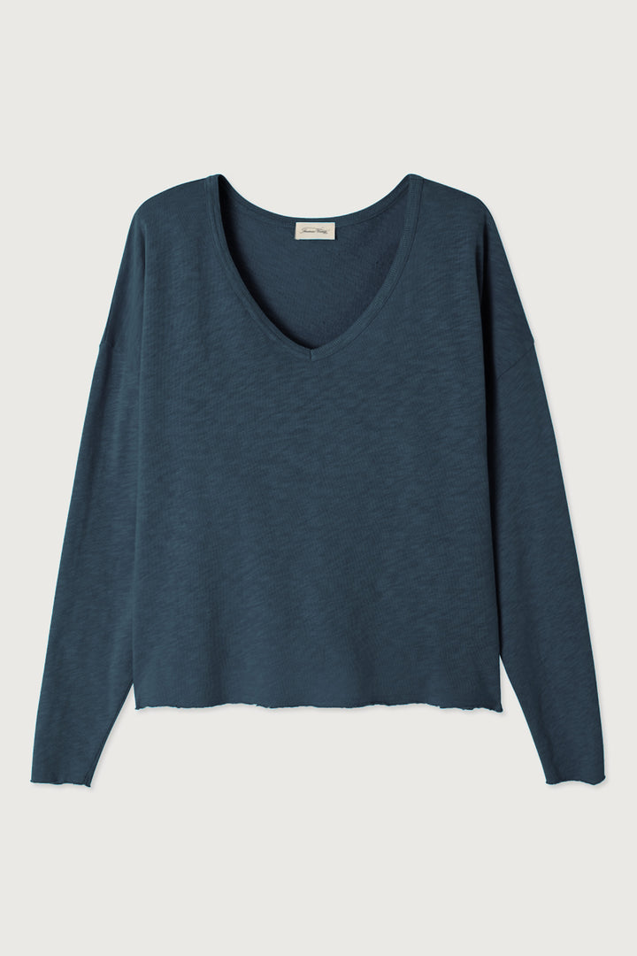 Sonoma V-Neck LS T-Shirt in Vintage Navy Blue