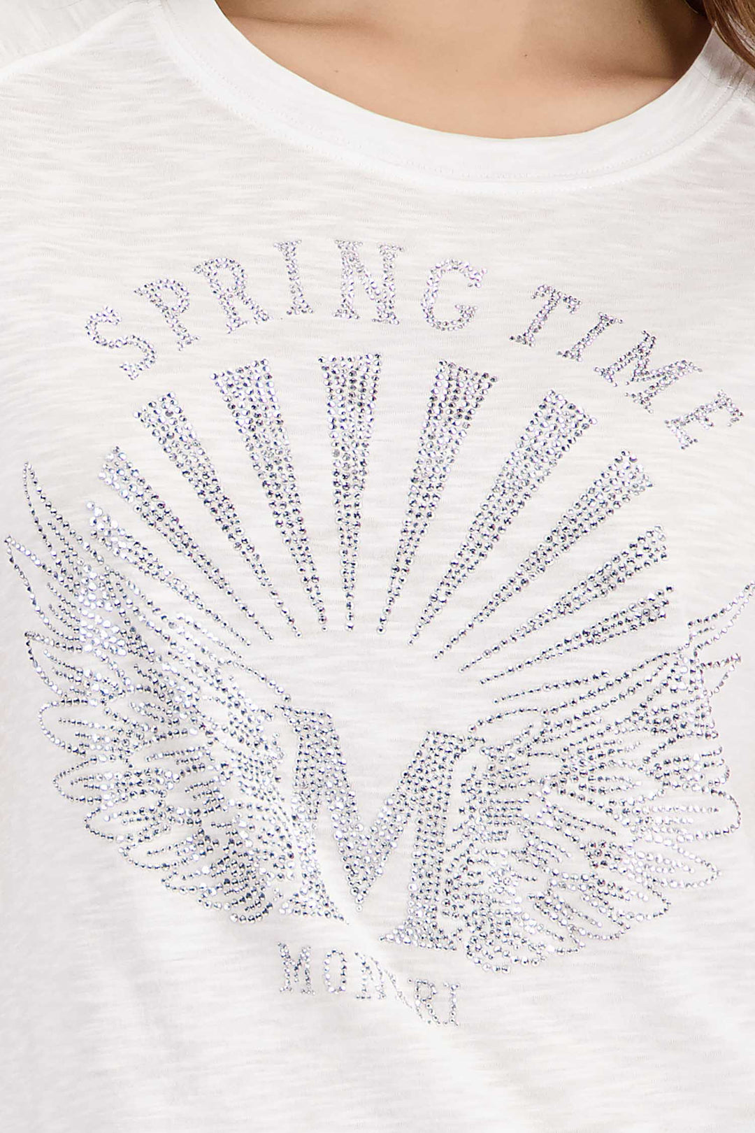 Spring Time Jewel Detail Tee in Off White