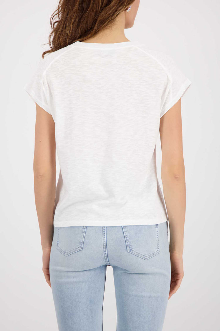Spring Time Jewel Detail Tee in Off White