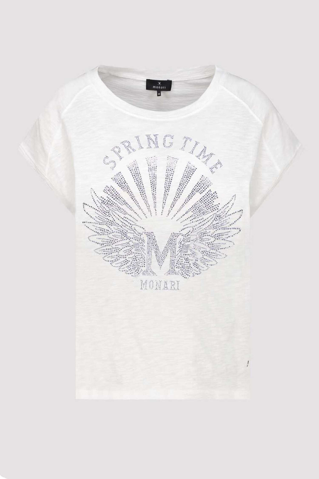 Spring Time Jewel Detail Tee in Off White