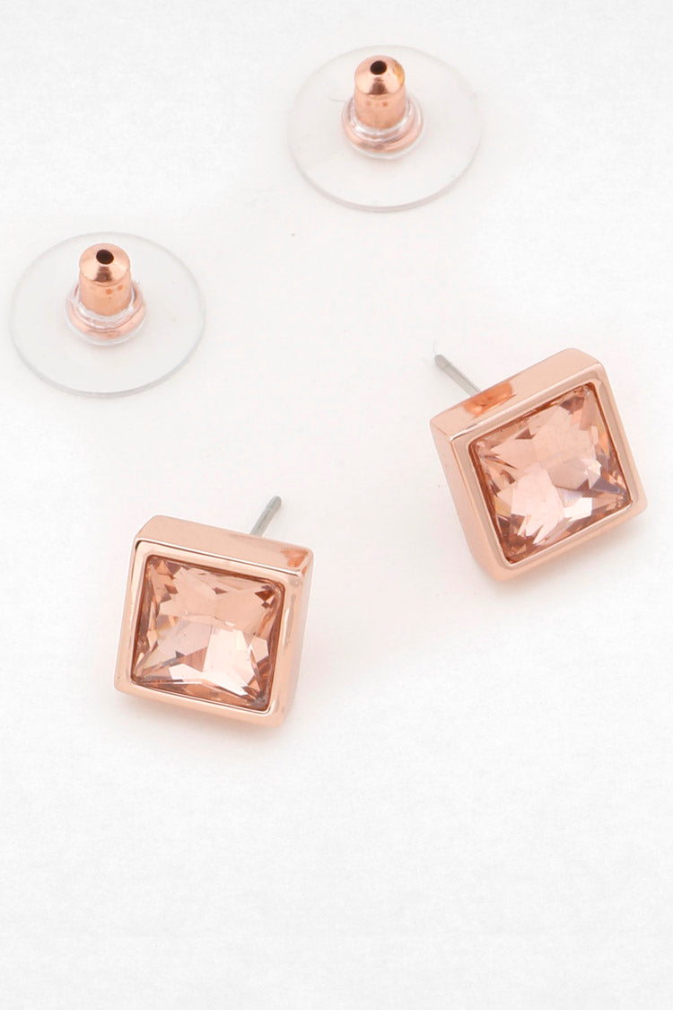 Square Stud Earring in Rose