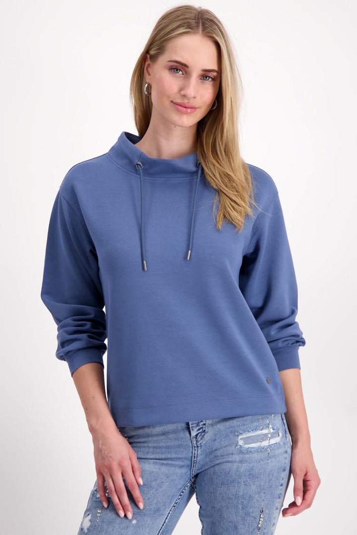 Stand-Up Collar Sweatshirt in Moonlight Blue