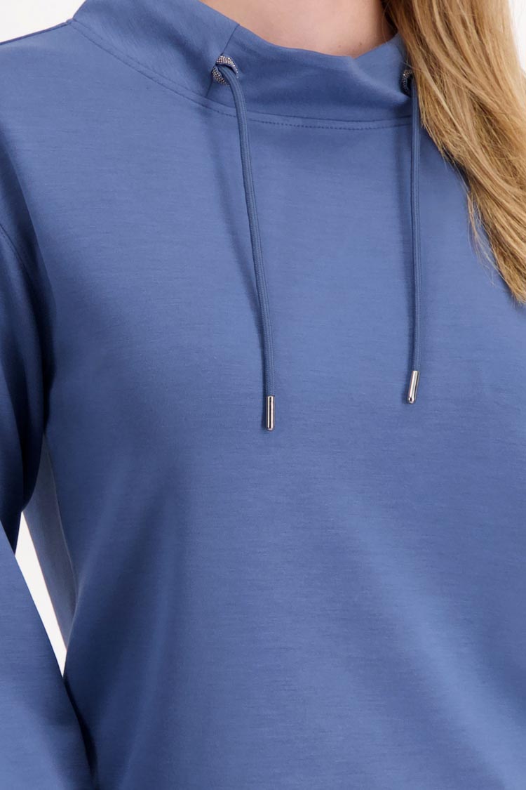 Stand-Up Collar Sweatshirt in Moonlight Blue