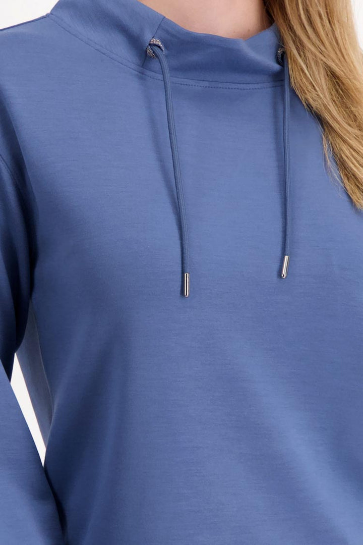 Stand-Up Collar Sweatshirt in Moonlight Blue