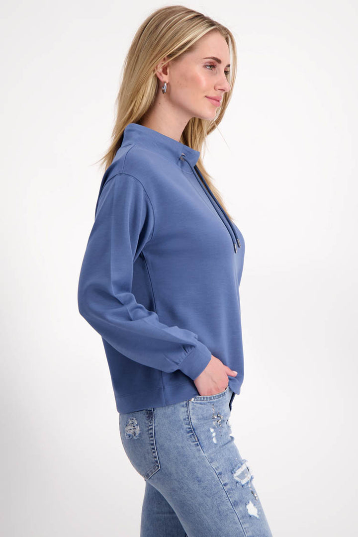 Stand-Up Collar Sweatshirt in Moonlight Blue