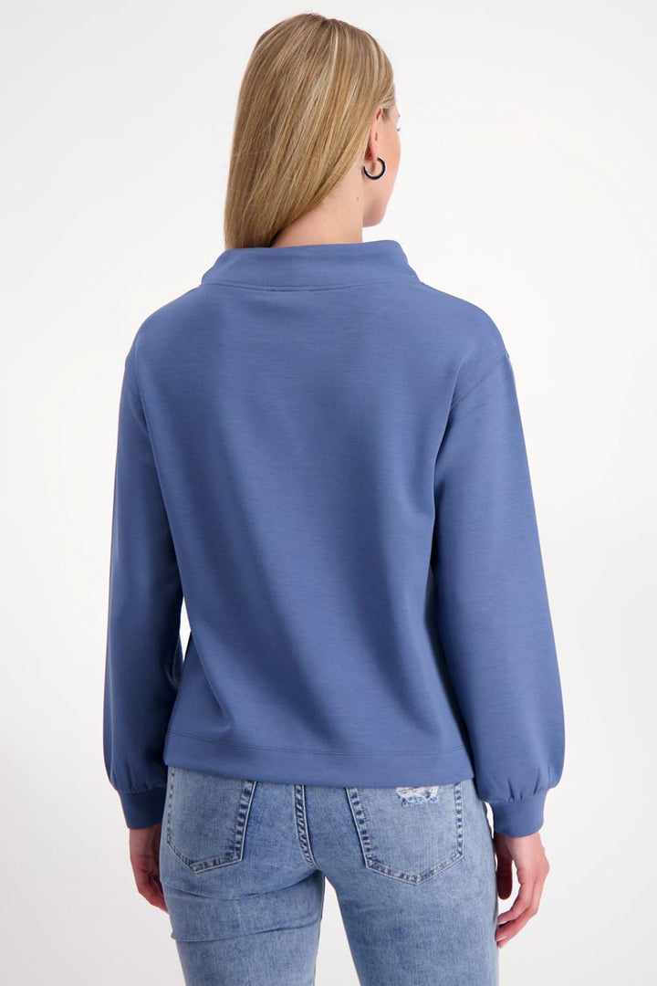 Stand-Up Collar Sweatshirt in Moonlight Blue